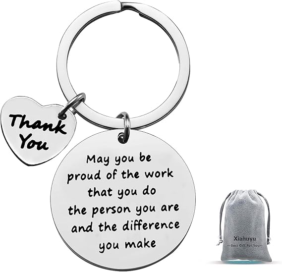 Xiahuyu Thank You Gifts Appreciation Keychain Make a Difference Keychain Thank You Gift for Employee Coworker Volunteer Social Worker Appreciation Gifts for Nurse Mentor Teacher Gift