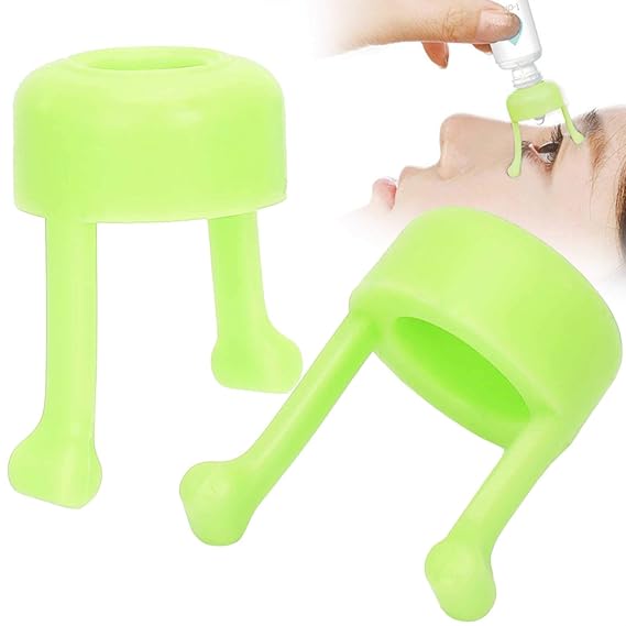 Portable eye drop bottles Auxiliary stand, 2-part Portable eye drop tools Aid Applicator Practical holder for eye ointments and eye drop bottles(green)