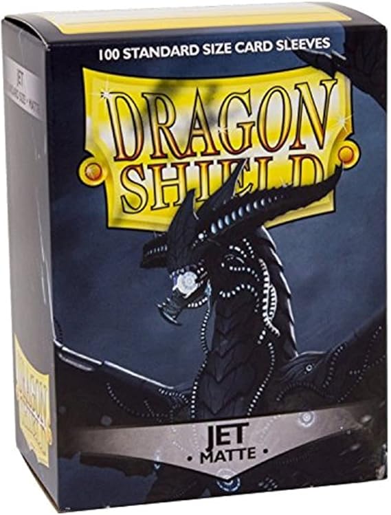 Dragon Shield | Standard Size Card Matte Sleeves | 100 CT - Smooth & Tough Premium TCG Sleeves | Compatible with Pokemon, Flesh & Blood, One Piece & Magic the Gathering | Jet Matte