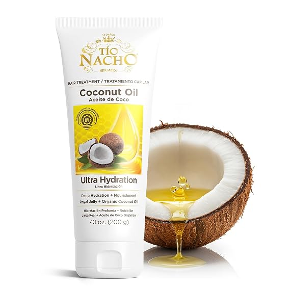 Tio Nacho Ultra-Moisturizing Frizz Control Hair Treatment with Organic Coconut Oil and Royal Jelly, Deep Hydration and Nourishment for Dry or Damaged Hair, Coconut Oil Treatment for Women, 7 oz | Organic Coconut Oil, Royal Jelly, Deep Hydration and Nourishment, For Dry or Damaged Hair, Coconut Oil Treatment for Women