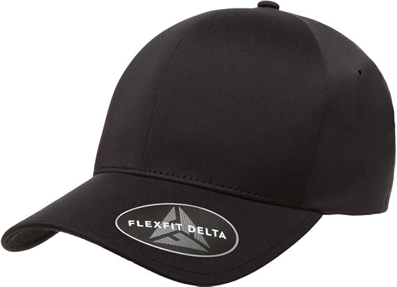 Flexfit Men's Delta Seamless Baseball Cap, Black, Large-X-Large