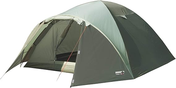 High Peak Nevada 4 dome tent, pre-built camping tent, 4 seater, double wall, 2000 mm waterproof, ventilation system, weatherproof entrance, mosquito protection