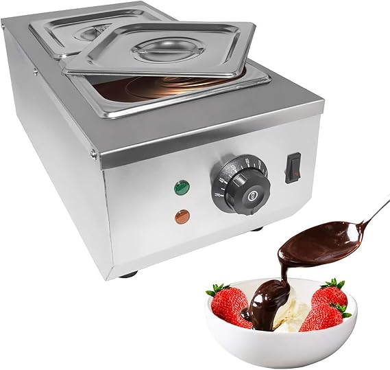 800W Commercial Chocolate Tempering Machine 30 85  Chocolate Melter with 2 Pots Automatic Temperature Control Hot Chocolate Melting Machine Hot Chocolate Melter CS-2