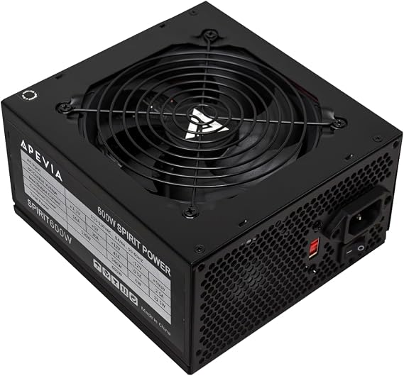 Apevia SPIRIT600W Spirit 600W ATX Power Supply, 120MM Fan, All Protections