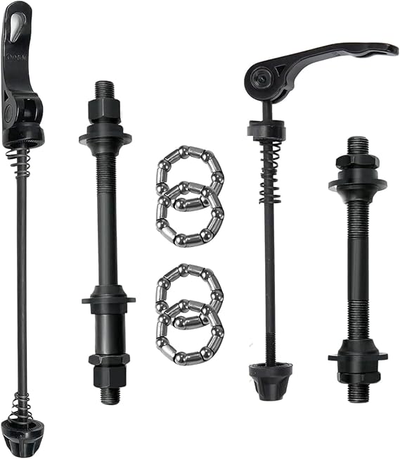 Bike Quick Releases Set, 1 Pair MTB Quick Release Bicycle Hub Road Mountain Bike Front & Rear Axle Hollow Shaft Set with 25mm Wheel Hub Steel Ball for Road Bike, Mountain Bike