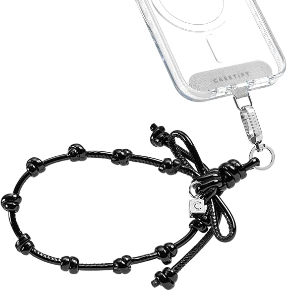 CASETiFY Charm Wristlet [Effortless Chic/Hands-Free/Easy Attachment] - Black/Ruby Red/Blush Pink/Sorbet Yellow