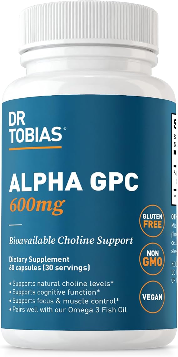 Dr. Tobias Alpha GPC 600 mg 60 Capsules | Brain Health Supplement