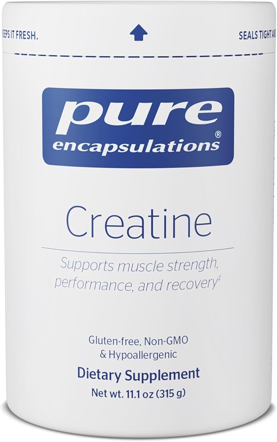 Pure Encapsulations Creatine - Creatine Supplement, 315 g (60 Servings) | Muscle Strength, Performance and Recovery*, Pre-Workout Recovery Powder, Gluten-Free, Non-GMO and Hypoallergenic