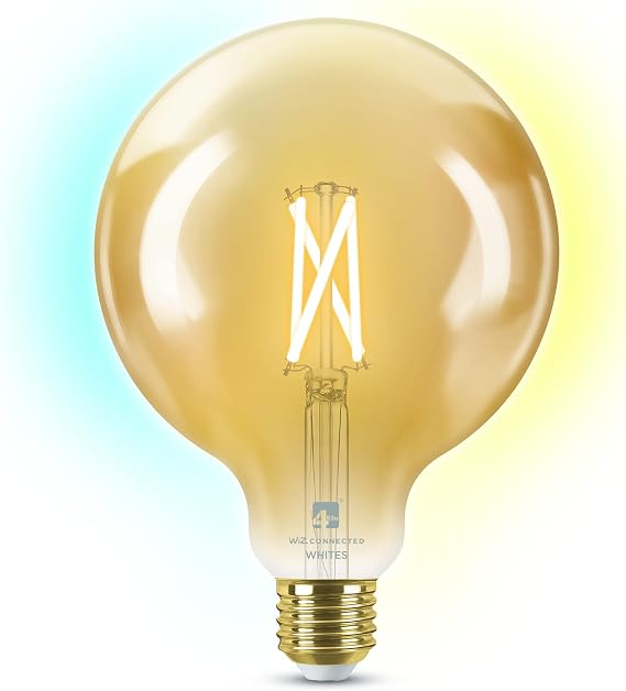4lite Smart G125 E27 Amber Filament LED Bulb (7W) Dimmable 640lm 2000-5000K Tuneable White, Wi-Fi/Bluetooth Controlled with Screw Fitting - 4l1/8047 [Energy Class F]