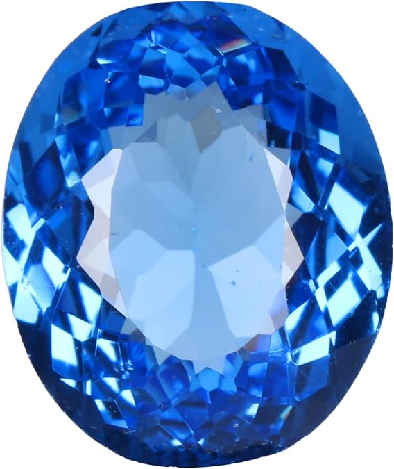 REAL-GEMS - 18. Carat Blue Corn-flower Sapphire Oval Cut Loose Gemstone For Gifts