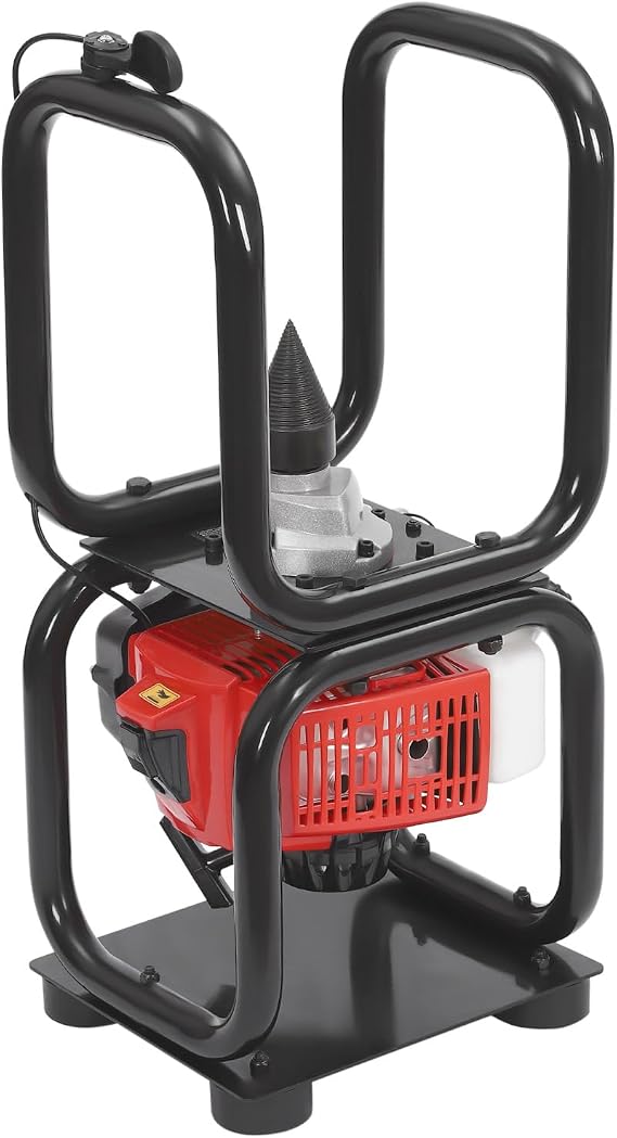 Log Splitter, 64CC 2.5KW Gasoline Wood Splitter, 2 Stroke Air Cooling Wood Splitter Gas Powered with 0.4Gal Fuel Tank, Manual Firewood Splitter for Splitting Wood with Diameter of About 9.4in