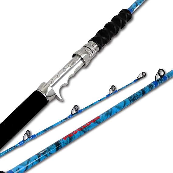 Fiblink 2-Piece Boat Conventional Fishing Rod Portable Spinning/Casting Rod Carbon Fishing Pole