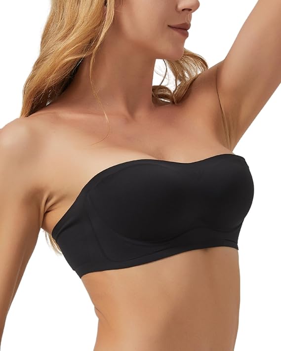 Women's Multiway Strapless Bralette Padded Bandeau Wireless Bra