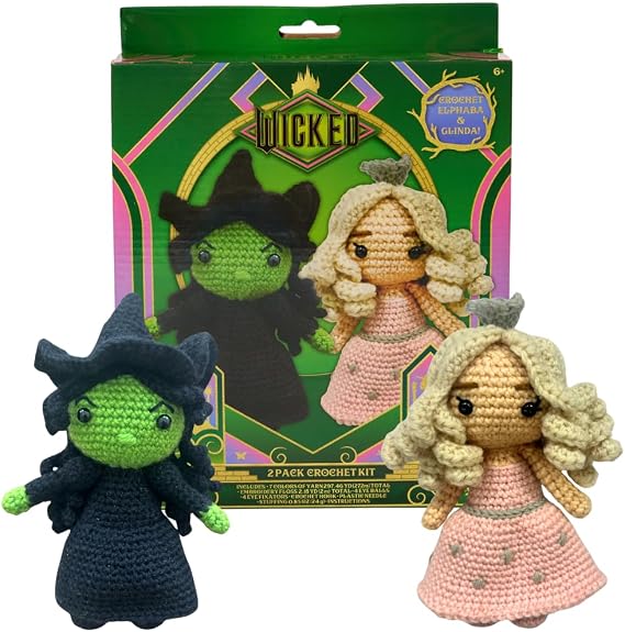 Innovative Designs Wicked Crochet Kit for Beginners, DIY Crochet Kits for Adults, Teens, Kids, Instruction Manual Elphaba and Glinda