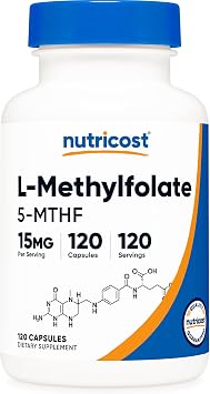 Nutricost L-Methylfolate 15mg, 120 Capsules (5-MTHF) - Vegan, Non-GMO, Gluten Free