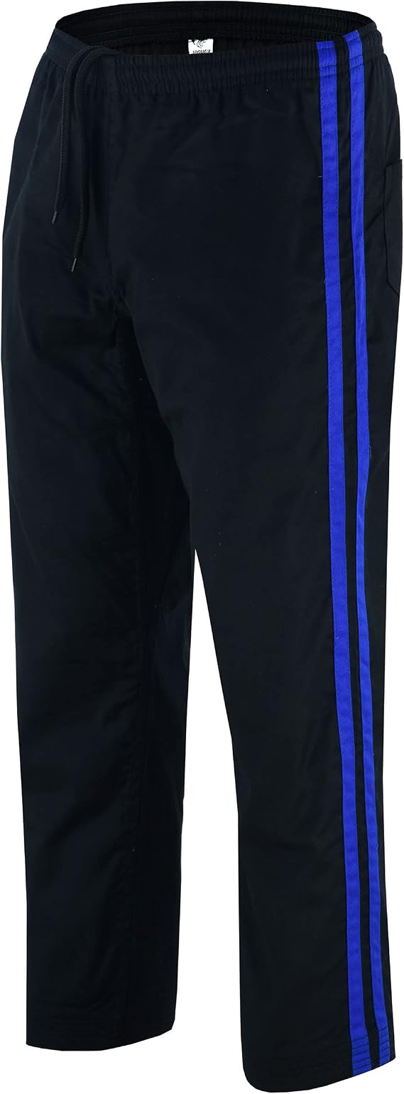 Stripped Karate Bottom Pants 8oz Light Weight for MMA Martial Arts Kids Adults Unisex