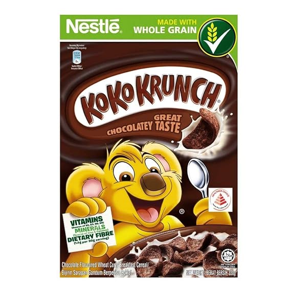1 Box Koko Krunch Wheat Curls Breakfast Cereal - Malaysia Version (330g)