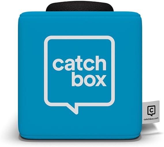 Catchbox Plus Cube with Microphone Foam Cap, Blue