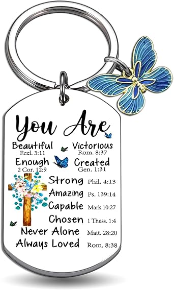 Aisity Inspirational Christian Key Chain Gifts for Women Teen Girl Best Friend Mom Encouragement Spiritual Religious Bible Gifts Key Chains Women Cute Bible Verse Accessories Christian Keychain
