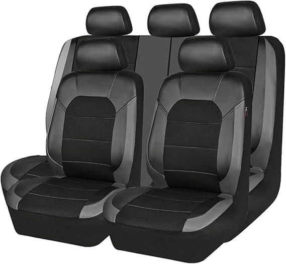Full Set Car Seat Covers for Citroen Ds4 C4 Cactus Ds5 C-Crosser C5 C4 C3 C4 C5 C3 C6 Berlingo C4 Grand, PU Leather Breathable Fabric Front Rear Seat Protectors Car Accessories