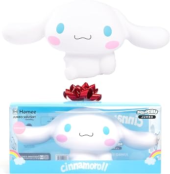 Hamee Sanrio Hello Kitty and Friends Cinnamoroll Jumbo Squishy Toy Slow Rising Cute SquiSHU Sweet Cotton Candy Scented Birthday Gift Bags, Party Favors, Gift Basket Filler, Stress Relief