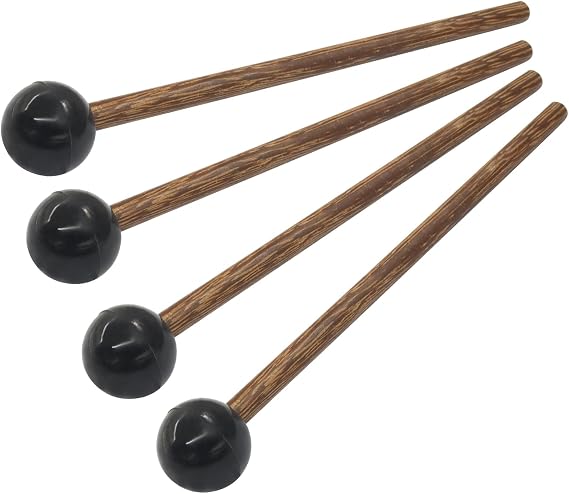 4Pcs Rubber Tongue Drum Sticks Xylophone Mallets, Black | Glockenspiel Mallets, Rubber Bell Mallets, Percussion Xylophone