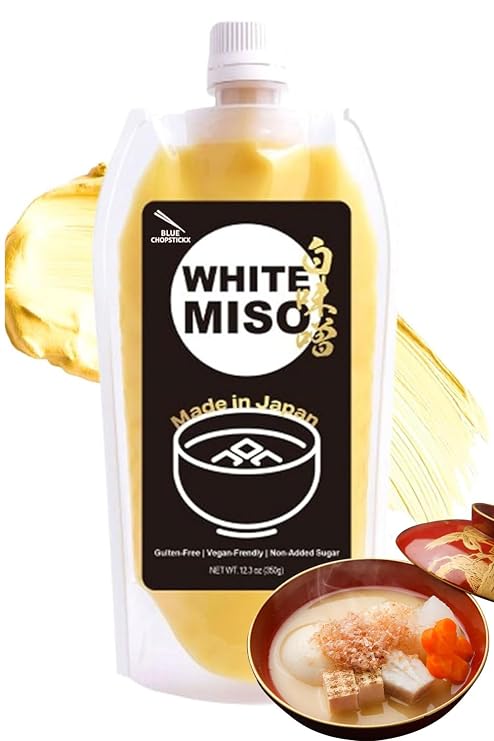 White Miso Paste Tube Sweet Japanese Shiro Miso, Smooth Umami Booster for Soup, Sauce, Dressing & Marinade, Gluten Free, Made in Japan, 12.3 oz 350g