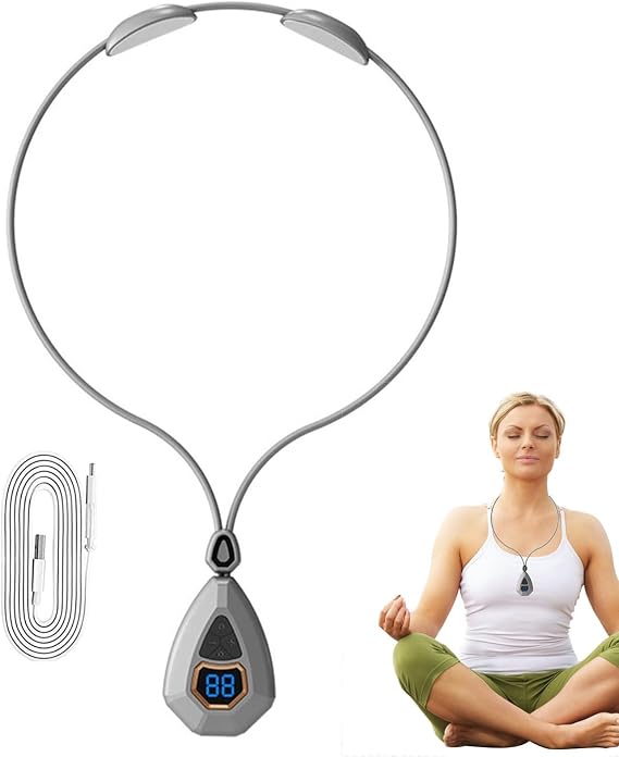 Electric Pulse Neck Massage with Heat - EMS Lymphatic Relief Neck Massage - Neck Acupoints Massager Device Relieve Neck and Shoulder Fatigue