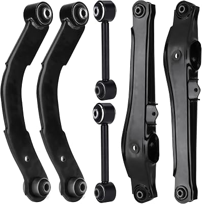 6 PCS Rear Upper Lateral & Lower Control Arms & Rear Lower Rearward Lateral Toe Arms Suspension Kit for Dodge Caliber 2007-2012 for Jeep Compass Patriot 2007-2017 K641226 K641868 K641281