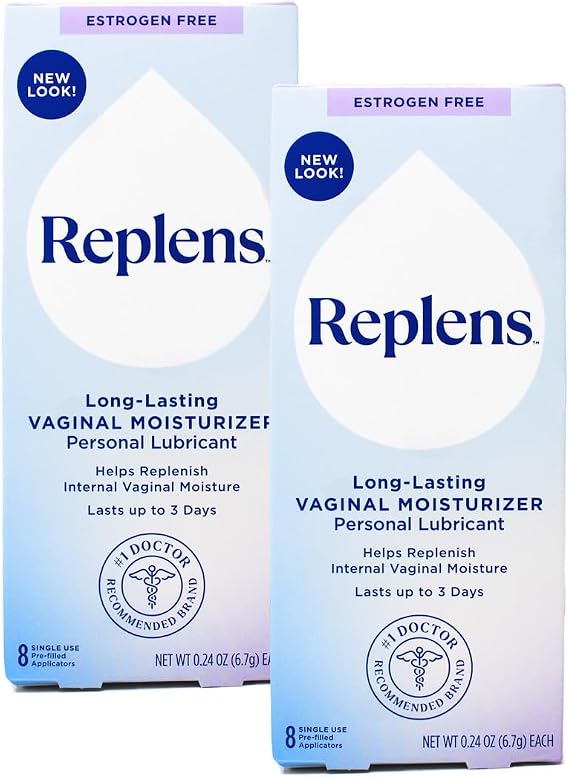 Replens Long-Lasting Vaginal Moisturizer, Relieves Vaginal Dryness for Up to 3 Days, Fragrance Free, 8 Pre-Filled Applicators