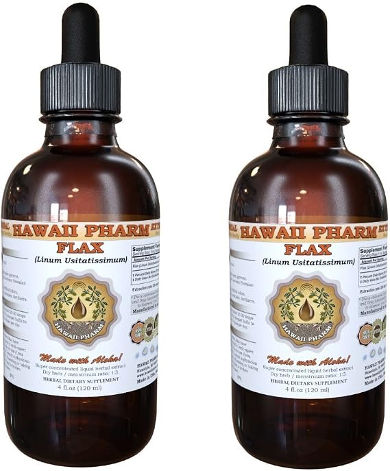 Flax Liquid Extract, Flax (Linum usitatissimum) Tincture Supplement 2x2 oz