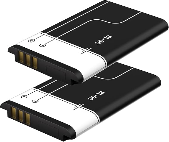 2-Pack 3000mAh BL-5C Battery, High-Capacity Replacement Battery Compatible with Home radios, Cameras, TV remotes, GPS Devices, and Bluetooth Speakers