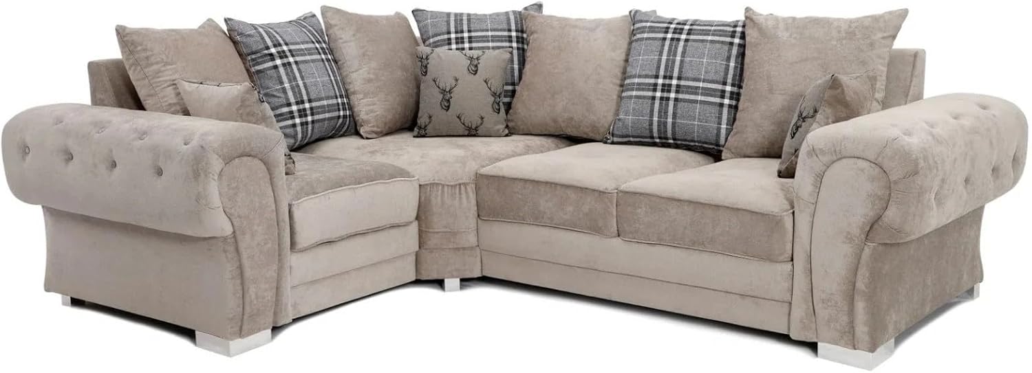 Verona Range Corner & 32 Sofas | Scatterback & Highback | Modern Comfortable 2 Seater, 3 Seater, 2C2 Corner, L Shape Sets for Living Room Right Hand Facing Corner Scatterback