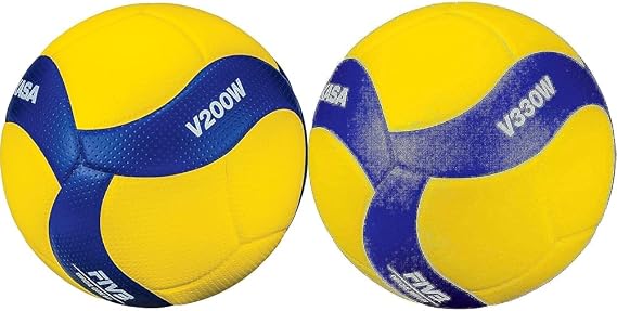 MIKASA V200W, Volleyball & V330W, Competition Club Indoor Game Volleyball, Blue/Yellow