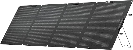 EF ECOFLOW 220 Watt Portable Solar Panel, IP68 Waterproof | 25% High Conversion Efficiency N-Type Solar Cell, NextGen Foldable Solar Panel with Adjustable Kickstand for Camping RV