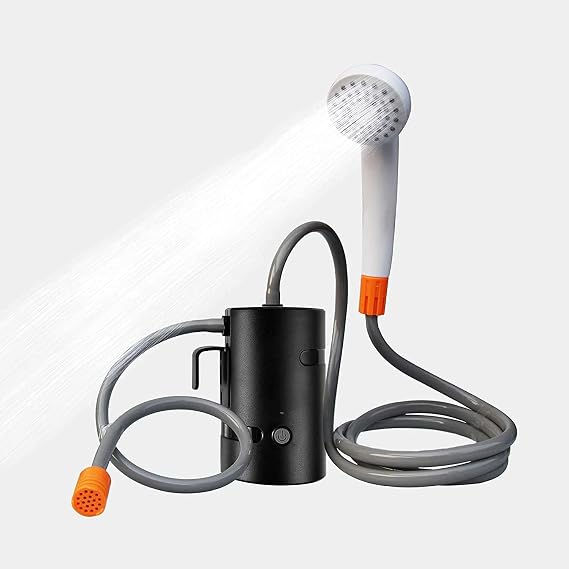 Portable Outdoor Shower, 2 Flow Mode, 4400mAh Battery Powered Shower Pump for Hiking/Backpacking, Travel, Beach, Pet, Flowering, IPX7 Waterproof &USB Rechargeable Camping Shower with 3 LED Lights...