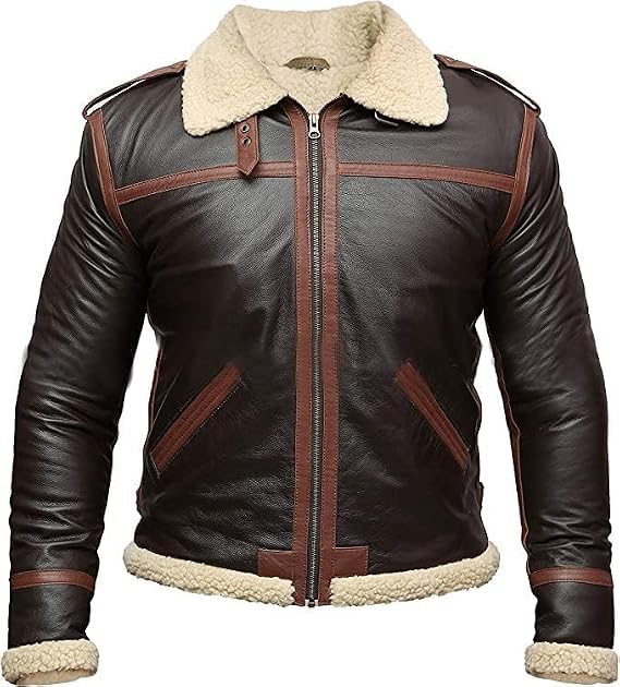 Leon Kennedy Jacket RE4 Leon Scott Kennedy Jacket - Shearling Jacket Men Resident Gaming Jacket Evil Brown 4 (US, Alpha, X-Small, Regular, Regular, Real Leather)