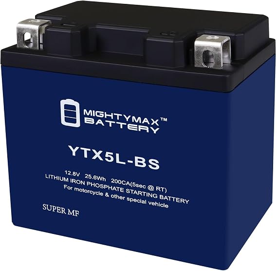 Mighty Max Battery YTX5L-BS Lithium Battery Replaces Honda 50 NPS50, S Ruckus 03-17