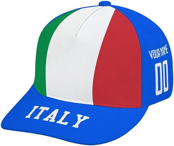 Custom Baseball Cap/Hat Fashion National Soccer Team Flag Design Personalized Number Name for Men Women Youth Soccer Fan Gift