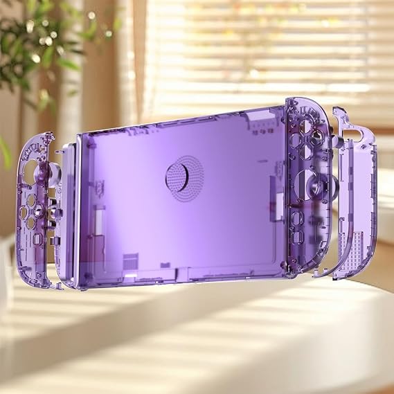 Transparent Replacement Housing Shell for Nintendo Switch 2, Clear PC Full Set Case with Tools, Protective Faceplate and Back Cover, Transparent