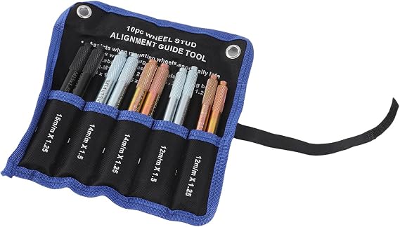 Fabater Wheel Alignment Pin, 10Pcs Wheel Hanger Rim Stud Pin Studs for Changing Tires On Cars, Wheel Alignment & Balancing Tools, Wheel Alignment Tool with Lug Bolts