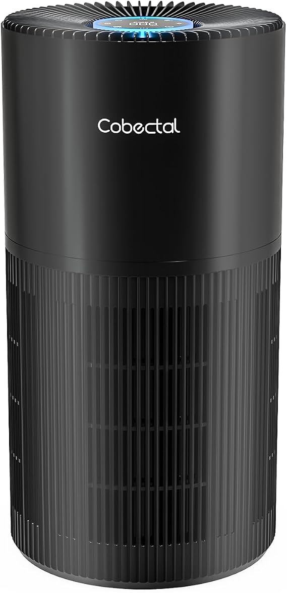 Cobectal Air Purifiers for Home Large Rooms with 3-in-1 Filter, Black