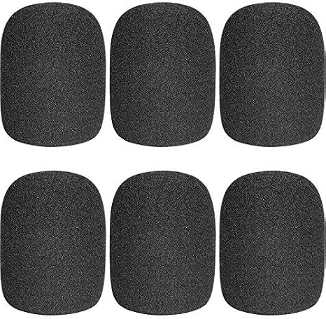 ChromLives Microphone Cover Microphone Windscreen Foam Cover Black Top Grade 6 Pack