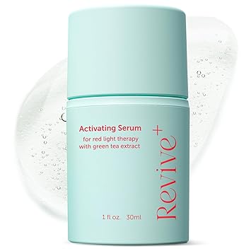 Red Light Therapy Serum for Face Activation Serum to Amplify Red Light Therapy & Microcurrent Facial Device Results | Green Tea + Hyaluronic Acid + Aloe | Hydrating Anti-Wrinkle Face Serum, 1oz