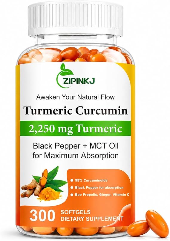 Turmeric Curcumin 2250mg with Black Pepper & Ginger, 300 Count