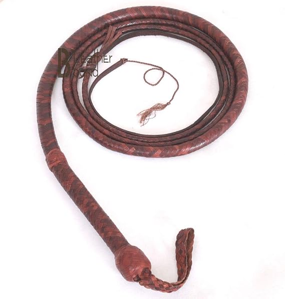 Bull Whip 06 to 16 Foot 12 Strands Cowhide Leather Equestrian Bullwhip Leather Flexible Belly & Bolster Inside, Indiana Jones Style Costume