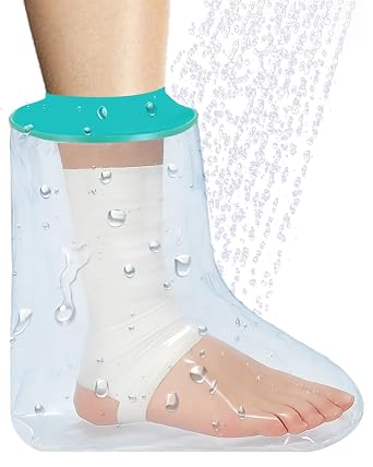 Cast Cover for Foot, Reusable Foot Cast Shower Cover, Shower Boot Cover Waterproof Foot Cover for Shower After Surgery, Soft Comfortable Ankle Cast Protector for Bandages, Casts, Dressings