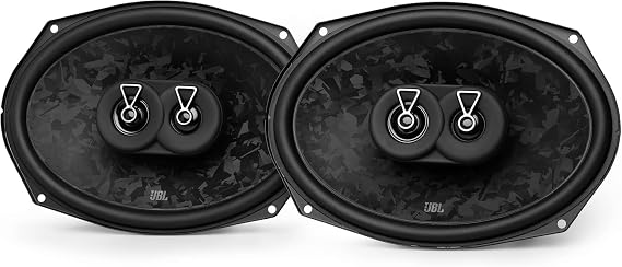 JBL Stage3 968MF 6x9 in / 15x23 cm 3-Way Oval Coaxial Car Speakers | 80 W RMS / 640 W Peak, 92 dB, 4 Ohms, 40 Hz-20 kHz - Plus One Fiberglass Cone - Dual PEI Tweeter - Sold as Pair
