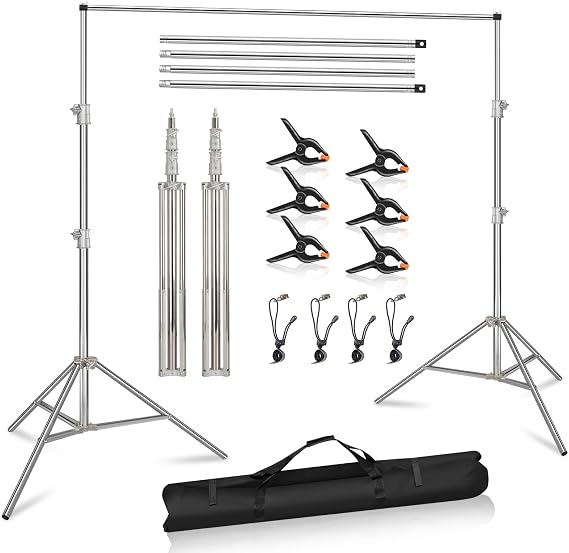Photo Backdrop Stand Heavy Duty Stainless Steel 8.5x10Ft Adjustable