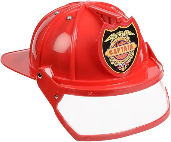Aeromax Firefighter Helmet with Movable Visor, RED, Adjustable Size